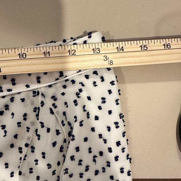 House of Harlow 1960 x Revolve White & Blue Chiffon Wide Leg Ankle Cuff Pant S - Picture 10 of 15